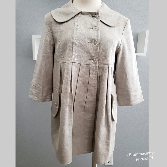 Kensie Jackets & Blazers - Kensie Baby Doll Metallic Scallop Collar Coat